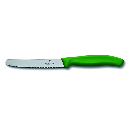 Victorinox Tom, 11Cm,Round Tip, Wavy, Green 6.7836