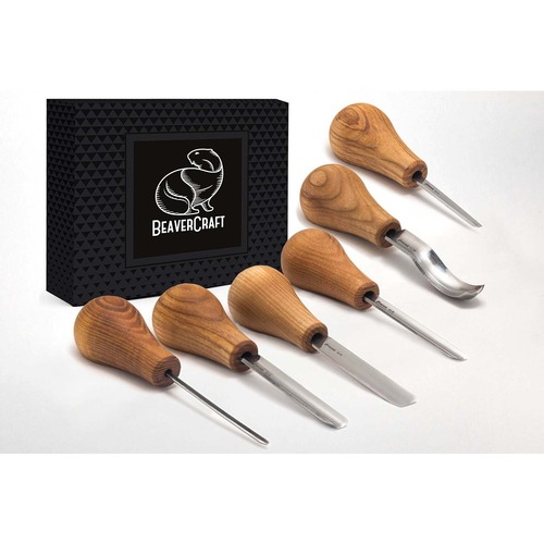 Beaver Craft SC05 Woodcarving Palm Chisel Set