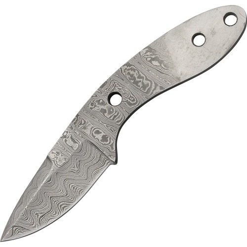 Damascus Drop Point Hunter Blade Blank - 7.5 Cm