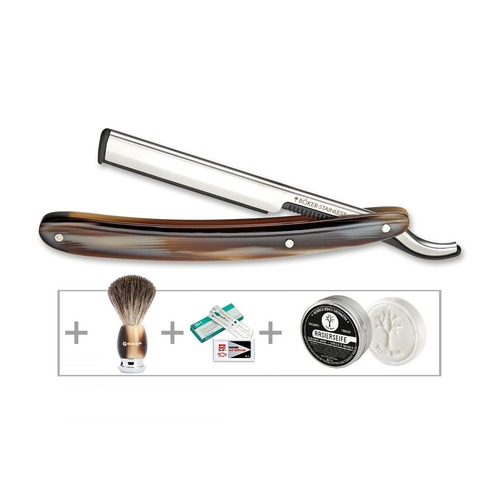Boker Barberette Shaving Set - Horn