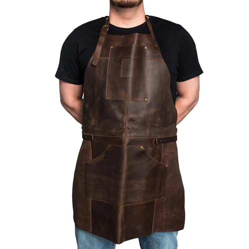 Beaver Craft AP2X Adjustable Brown Leather Apron
