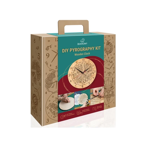 Wooden Clock DIY Pyrography Kit